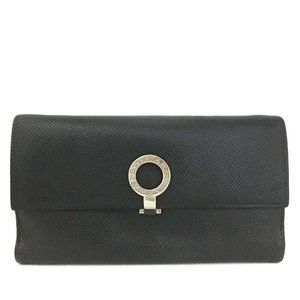 Bvlgari Black Saffiano Leather Continental Style XL Clutch Wallet